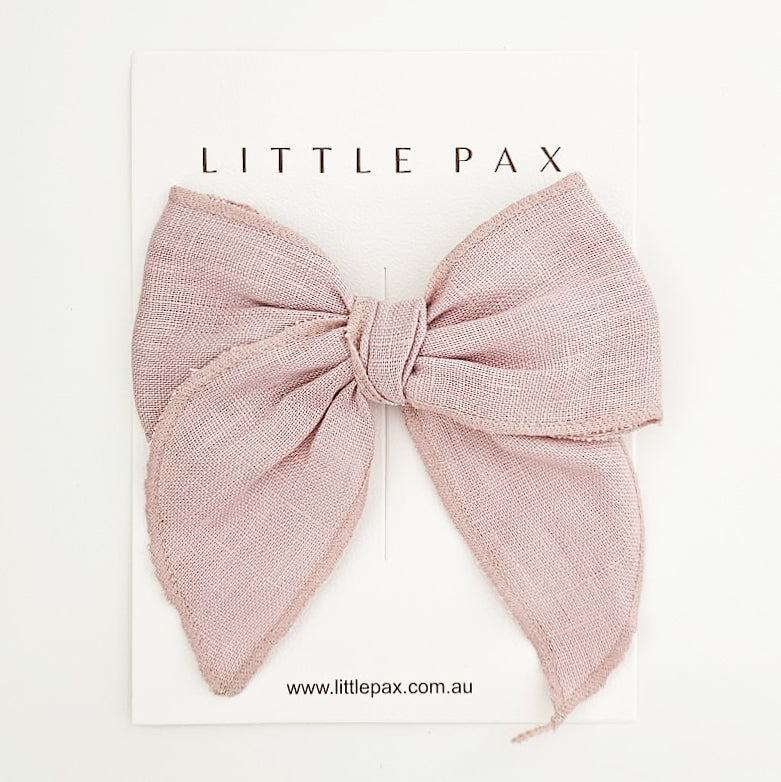 Pink Linen Fable Bow