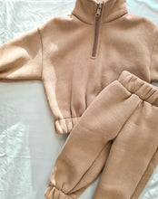 Load image into Gallery viewer, Fleeced Zip Sweater - Latte
