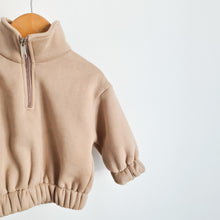 Load image into Gallery viewer, Fleeced Zip Sweater - Latte
