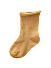 Load image into Gallery viewer, Ribbed Crew Socks - Mustard
