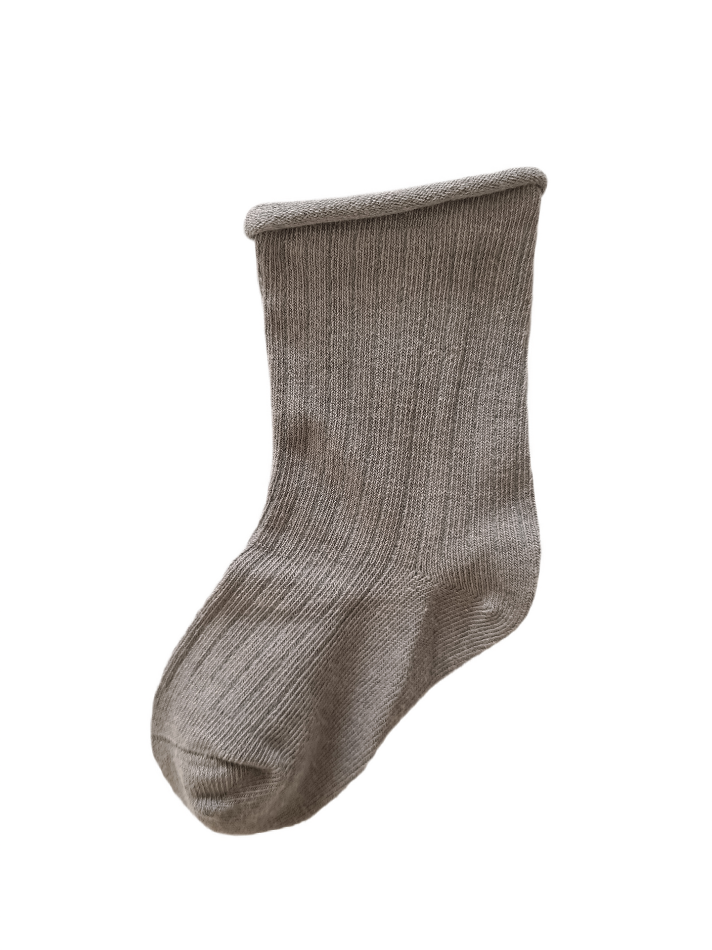 Ribbed Crew Socks - Smoke