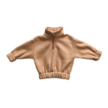 Load image into Gallery viewer, Fleeced Zip Sweater - Latte
